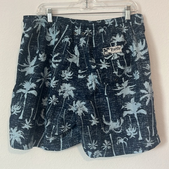 TRUNKS Blue Palm Print Swim Trunks - Picture 4 of 4